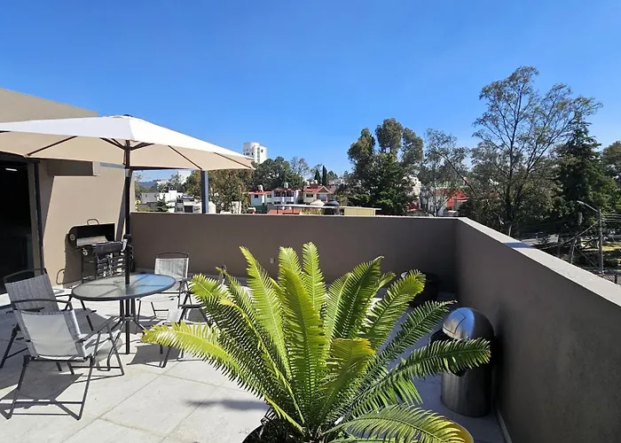 R05 Double At Itesm Cem Full Services, Shared-kitchen, Fridge ,laundry, Smart Tv, Parking, Balcony Apartment Mexico City